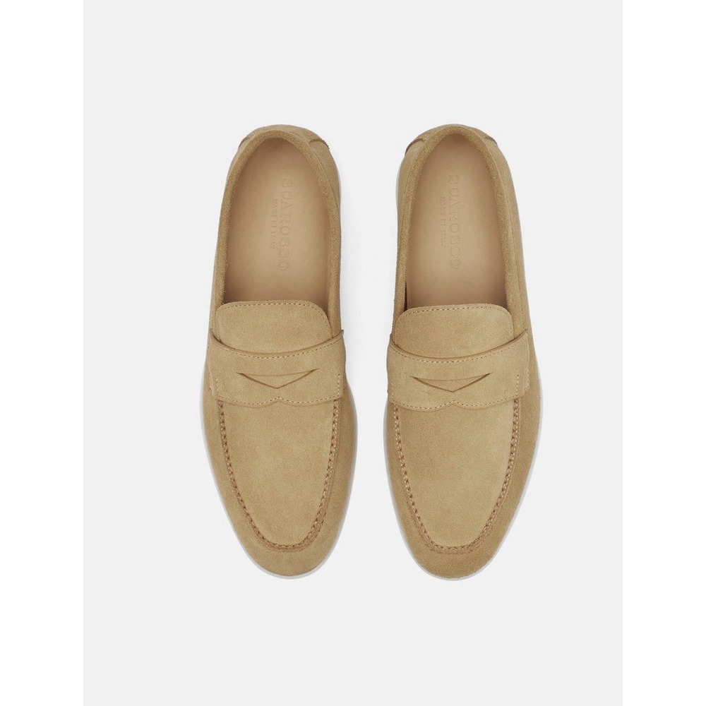 Scarosso Luciano Suede loafers Beige leather Men's 7 Women's 9 EU 40